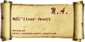 Müllner Anett névjegykártya